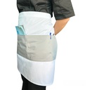 zittro Medio mandil delantal color Block Blanco/Gris Perla R92305-100