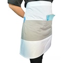 zittro Medio mandil delantal color Block Blanco/Gris Perla R92305-100