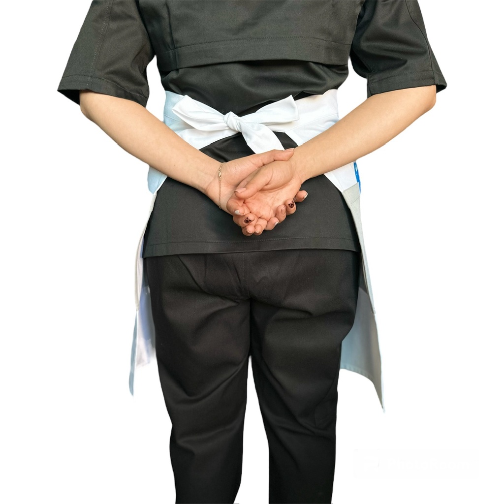 zittro Medio mandil delantal color Block Blanco/Gris Perla R92305-100