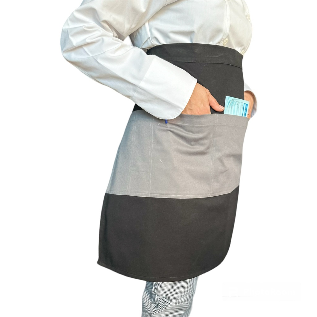 zittro Medio mandil delantal color Block Negro/Oxford R92305-010