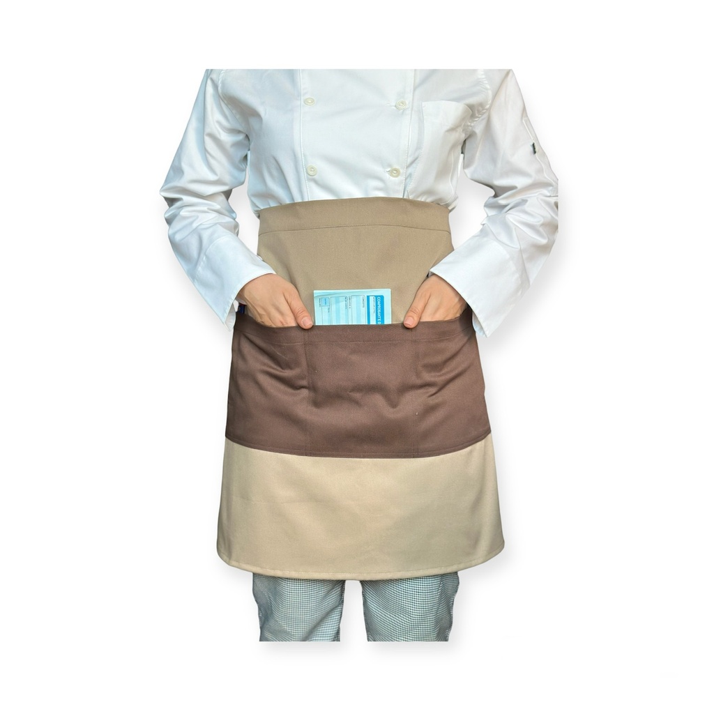 zittro Medio mandil delantal color Block Canela/Chocolate R92305-200