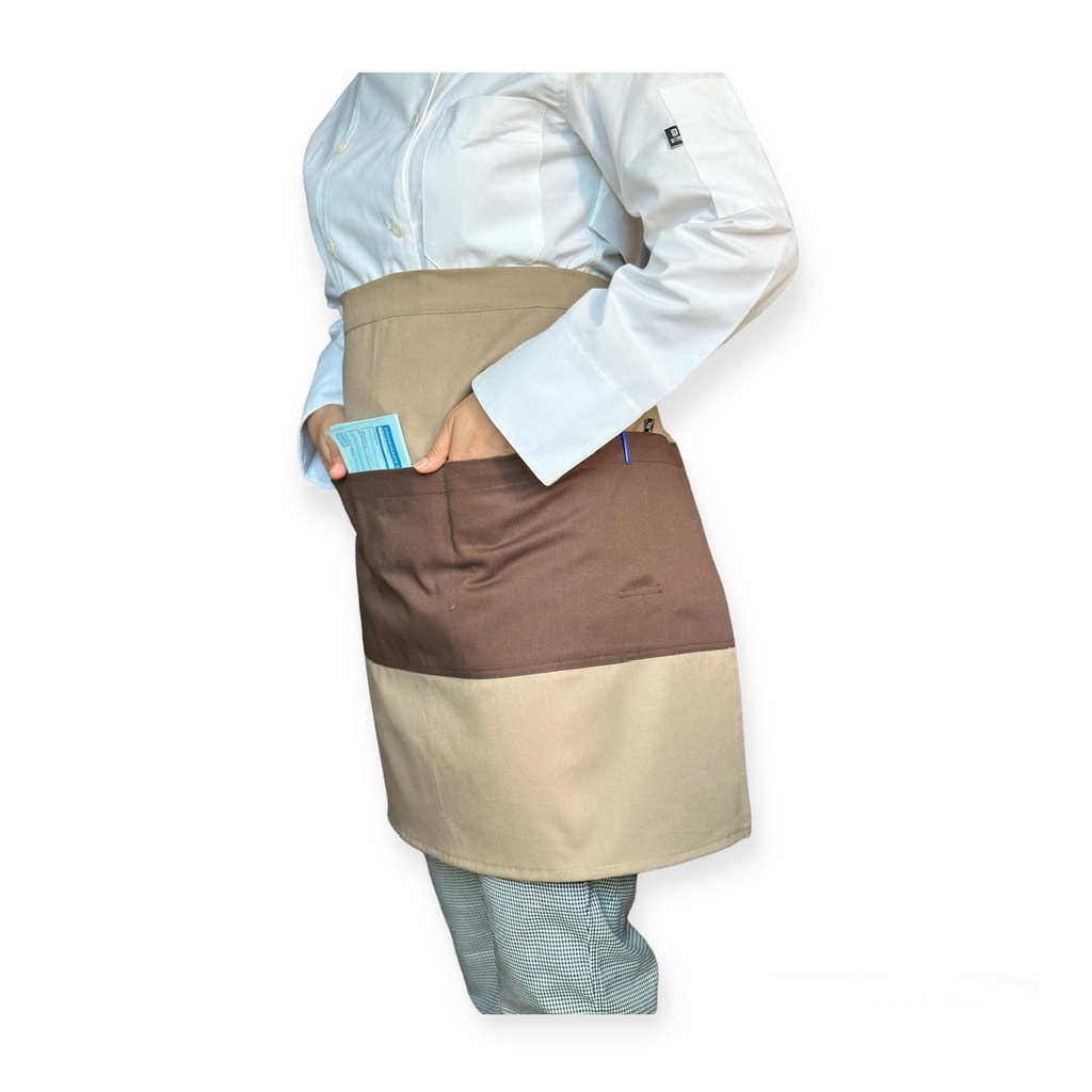 zittro Medio mandil delantal color Block Canela/Chocolate R92305-200
