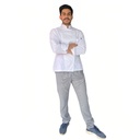 zittro Pantalón Chef Hombre"pata de gallo". Bco/Ngo R91103-010