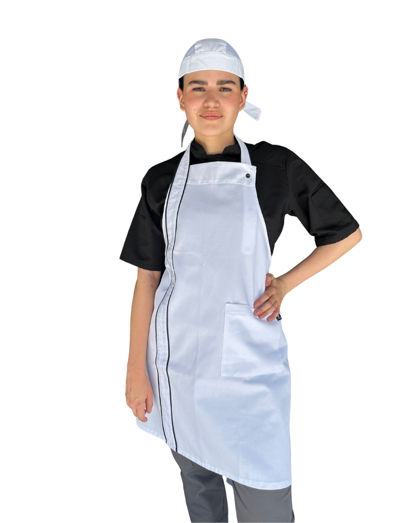 zittro Mandil delantal chef franja Blanco. R92302-100 UNI