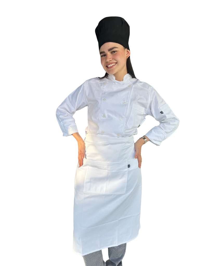 [R92302-100-G] zittro Medio mandil G chef Blanco. R92351-100