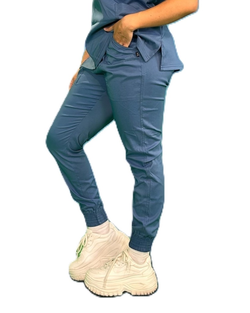 [M81204 444 ECH] zittro Pantalón Médico Lycra Jogger Mujer Azul Acero (ECH)