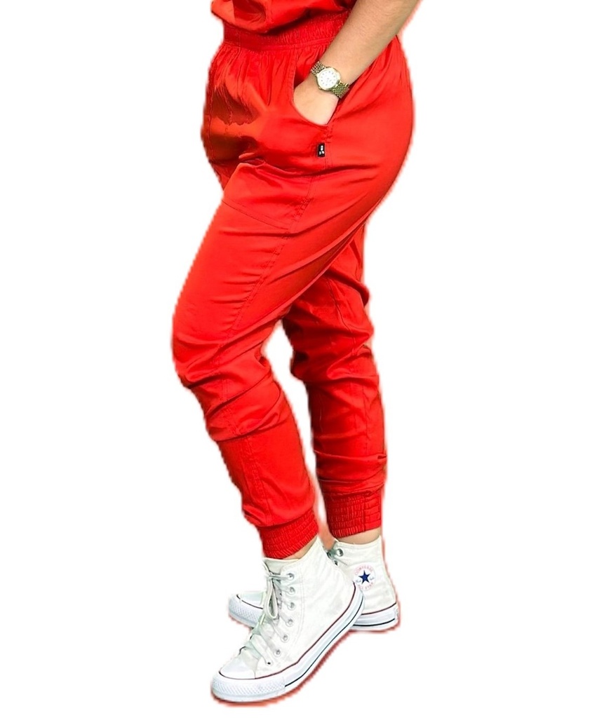 [M81204 660 ECH] zittro Pantalón Médico Lycra Jogger Mujer Rojo (ECH)