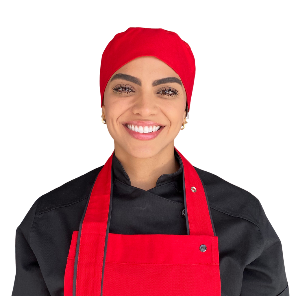 [R93302-600] zittro Gorro de cocina cofia roja R93302-600